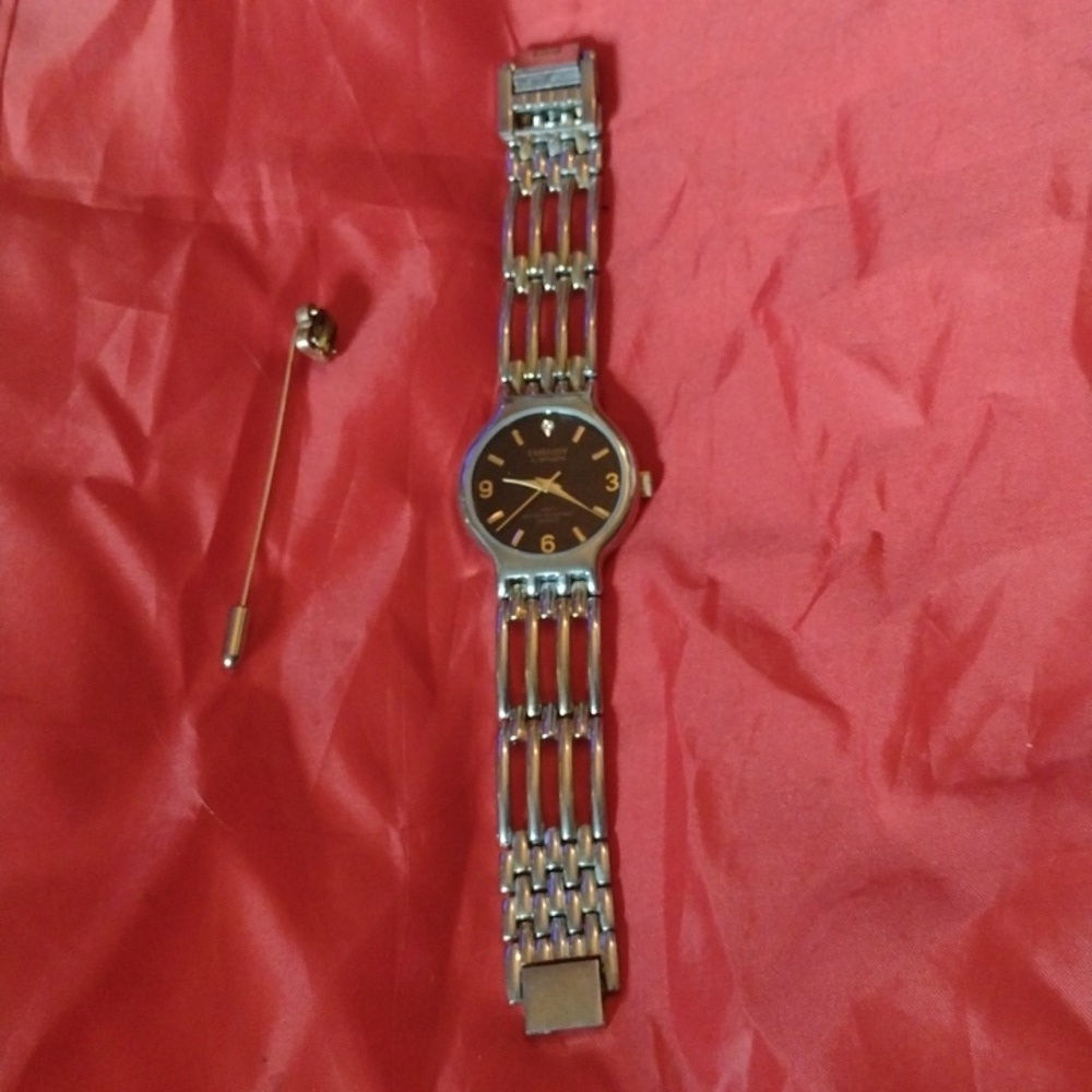 Gruen Embassy Watch+Swank Gold Tie Pin